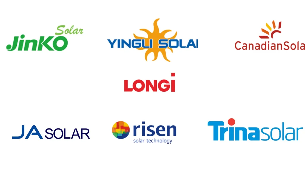 al karam deals with top-quality brands like longi, ja solar, jinko, Yangli, canadian, and risen brands